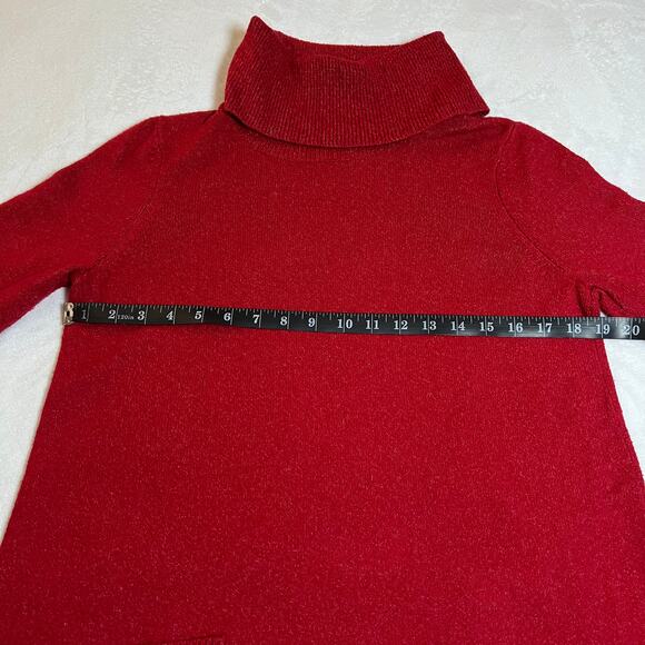 LOFT Turtleneck Tunic Sweater Size Medium Holidays Cozy Party Casual Colorful - Picture 7 of 8